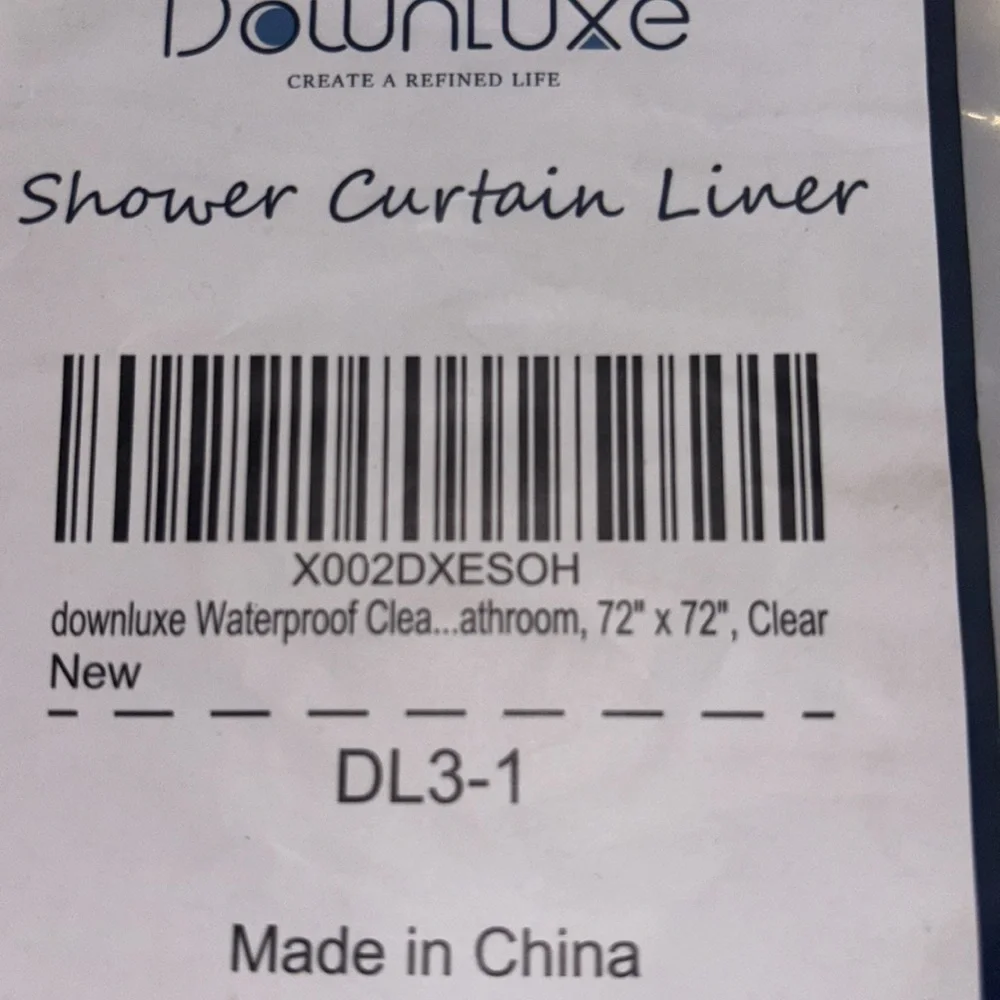 Downluxe Shower Curtain Liner clear